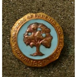 NATIONAL CONGRESS OF PARENTS TEACHERS 1897 10 K GOLD FILLED VINTG LAPEL PIN ANB